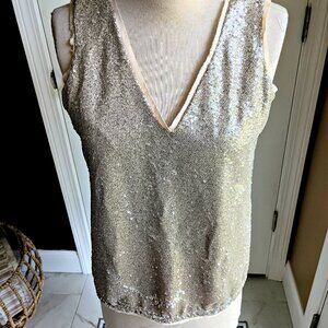 NEW! SHIMMERY SEQUIN V NECK CAMI TOP By GAP SZ M